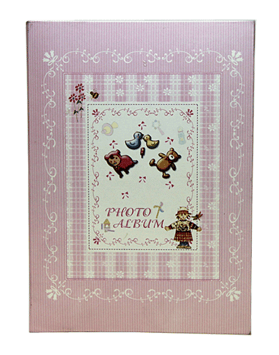 Album dětský motiv 10x15 pro 200 fotek (bear) růžový