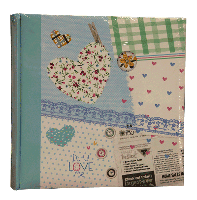 Klasické fotoalbum 100 stran Happy news modré