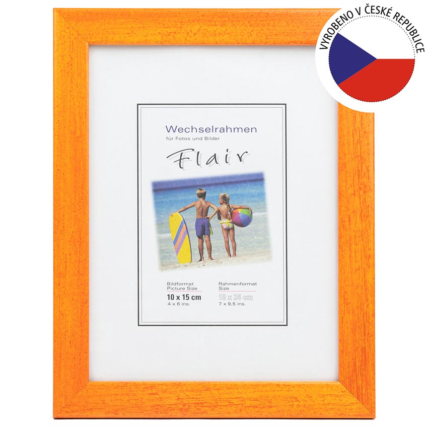 Rámeček dřevěný CAROLINA 18X24/10x15 oranžový