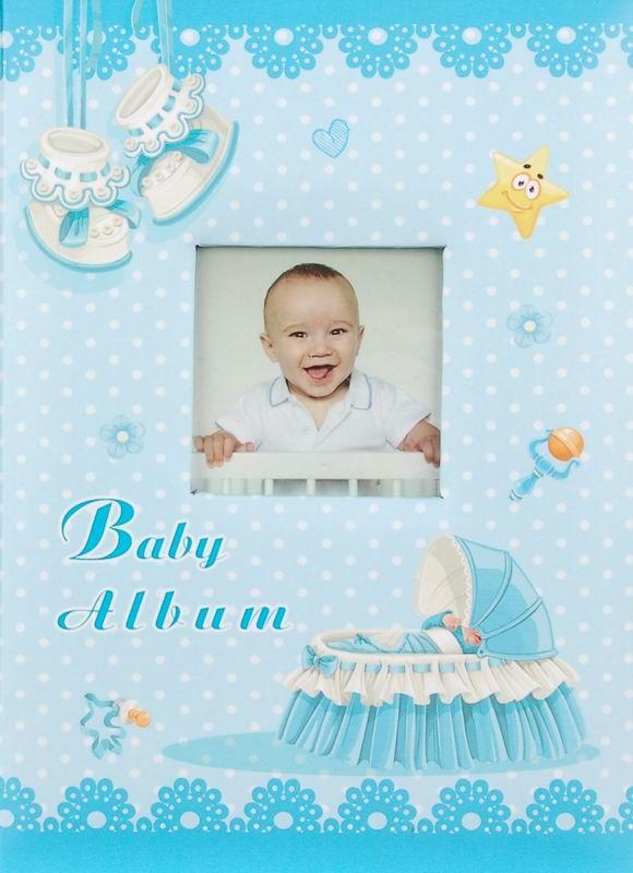 Fotoalbum 9x13 pro 200 fotografií Baby cradle modrý