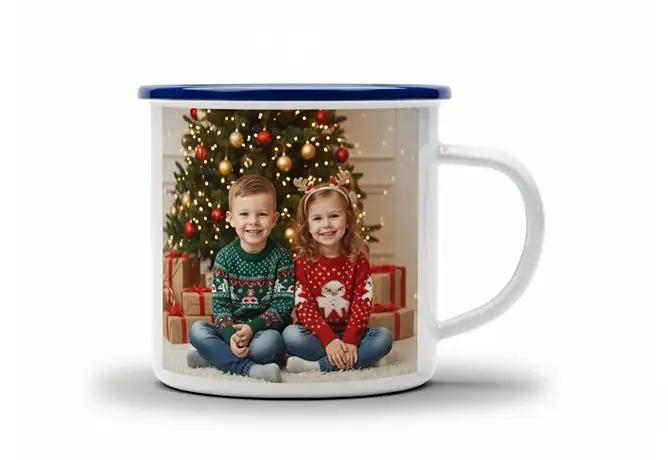 Plecháček s fotografií MALÝ s modrým lemem