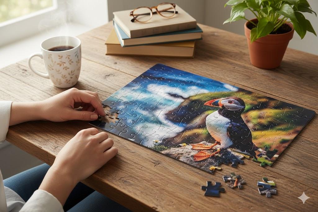 puzzle s fotkou papouška