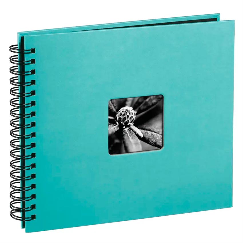 Klasické kroužkové fotoalbum 50 stran Fine Art tyrkys