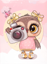 Fotoalbum 10x15 pre 200 fotiek Camera Owl  ružový
