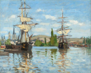 Lodě na Seině (1872) 50x60cm - Claude Monet