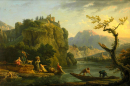 Horská krajina s řekou 50x75cm - Claude Joseph Vernet