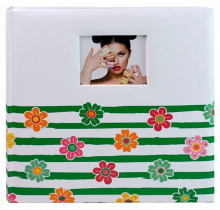 Klasické fotoalbum 100 strán Shining Flowers green