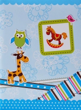 Mini album pre 100 fotiek 10x15 Giraffe modrý