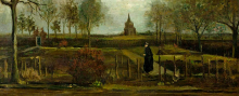  Farská záhrada v Neunenu na jar 1884 - 40x100cm Vincent van Gogh
