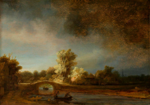 Krajina s kamenným mostem 35x50 cm - Rembrandt van Rijn 