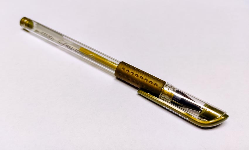 Gelové kuličkové pero GOLD - dárek
