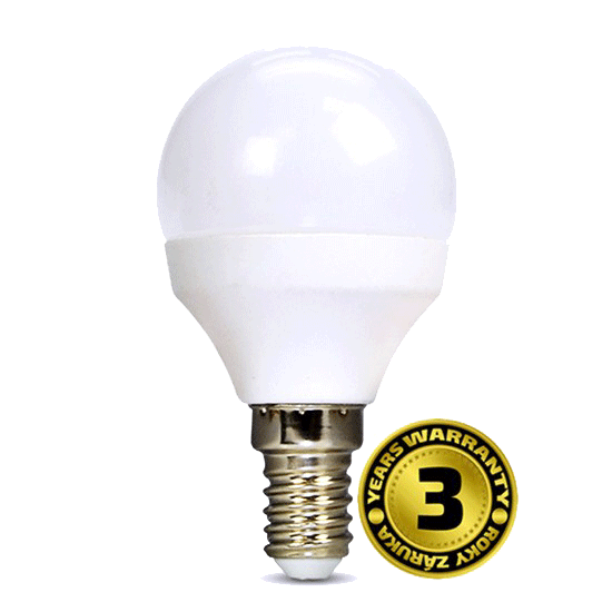 Solight LED žárovka, miniglobe, 6W, E14, 4000K, 450lm, bílá WZ417